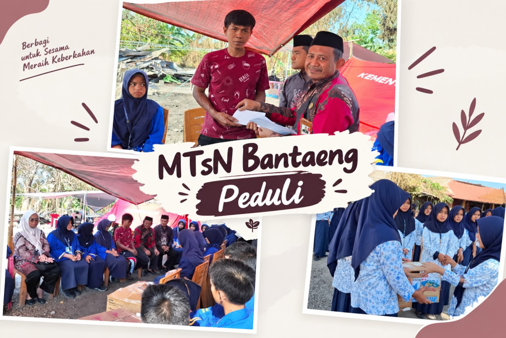 MTsN Bantaeng Salurkan Bantuan Kemanusiaan untuk Korban Kebakaran di Desa Tombolo